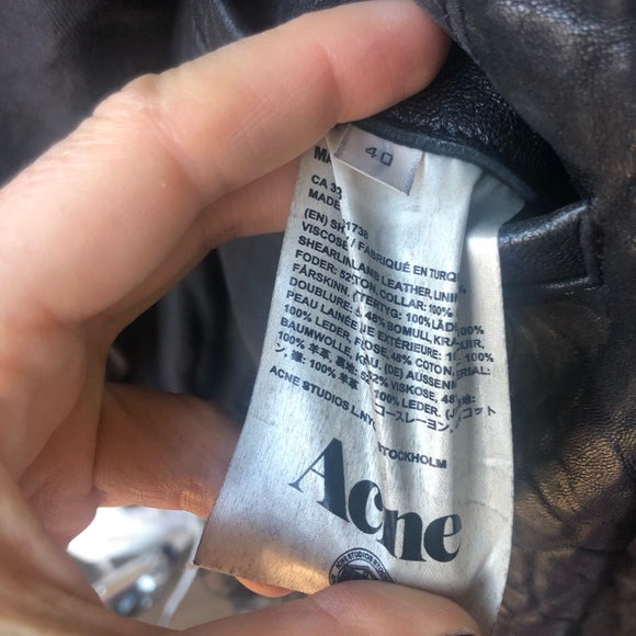Acne Black Leather Jacket - Picture 5 of 8
